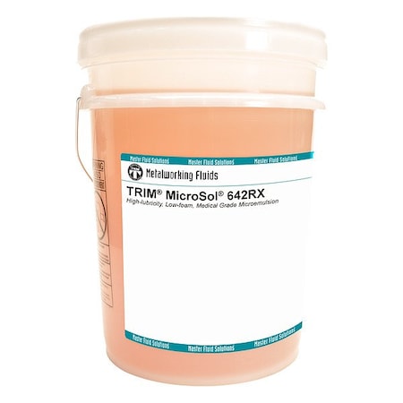 Trim MS642RX-5G Cutting Fluid, MicroSol 642RX, Soluble Oil, 5 gal, Pail, Light Yellow to Amber