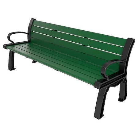 Ultrasite PB 6GREBFHER Heritage Outdoor Bench, 72 in L, Green