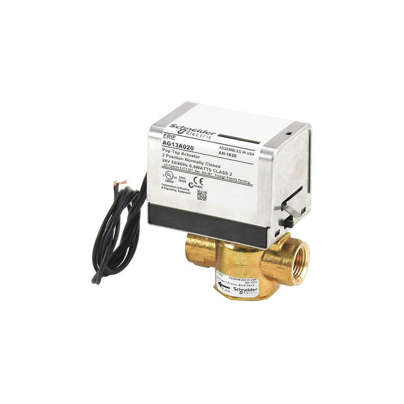VT2222G13A020 Schneider Electric 2-Way zone valve, 1/2 inch NPT, 24V, normally closed