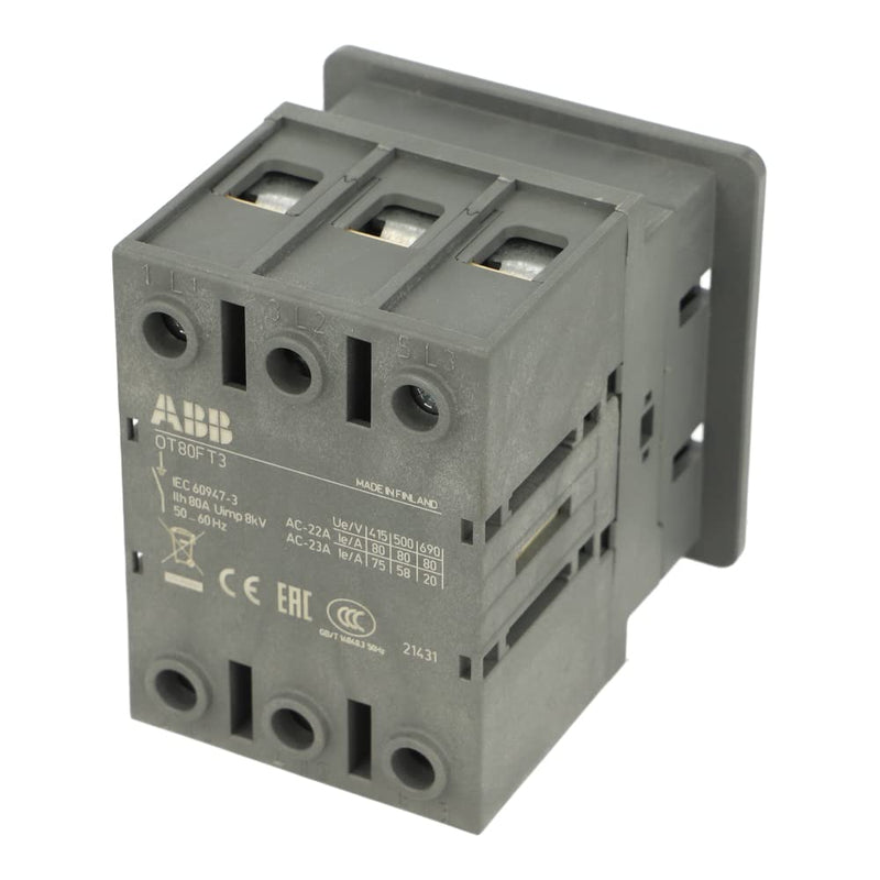 OT80FT3 ABB 80A door mounted isolator switch (3-pole)