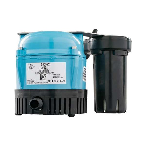 550522 Little Giant Pump Condensate Pump, 1/150 hp, 115V AC