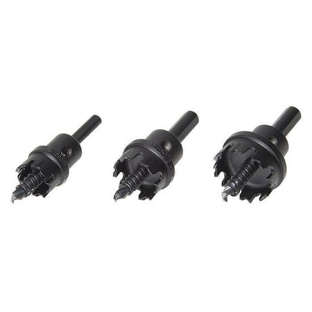 Greenlee 635 Hole Cutter Kit, 4pcs, Sizes:0.875