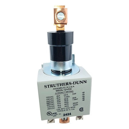 Struthers-Dunn M60A-12VDC Mercury Displacement Contactor, 1NO, 12V DC