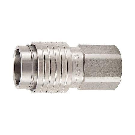 Parker NSS-371-6FO-D Body Assembly Coupling, Stainless Steel Body, Push-to-Connect Lock, 9/16