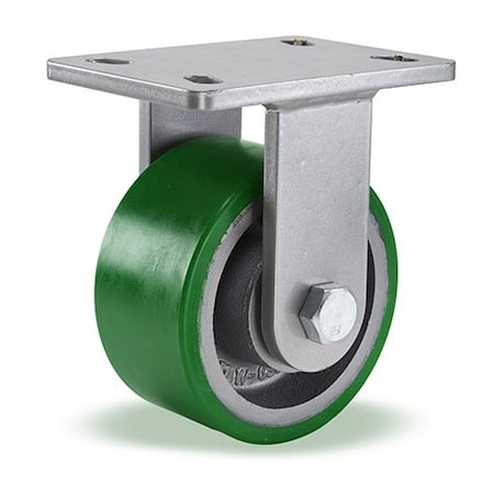 Hamilton R-SEC-63DB Plte Caster, Rgd, Poly, 6 in., 2200 lb., Grn
