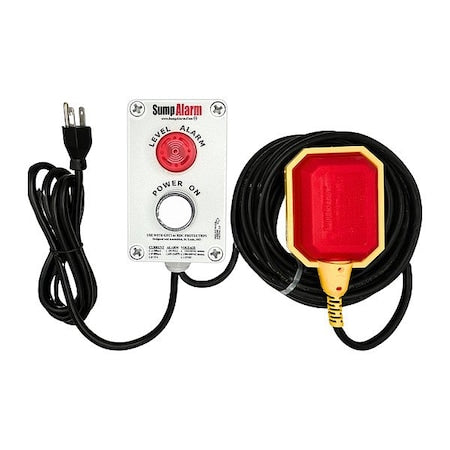 Sump Alarm SA-120V-2L-100F High Water Alarm, Audio, Visual, 120V AC, 100 ft