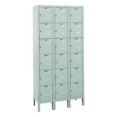 Hallowell U3228-6A-PL Locker, 12 in H, 12 in w, Light Gray