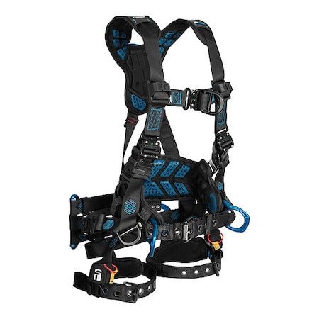 Falltech 8048S Tower Harness, S, 425 lb, Quick-Connect Chest/ Tongue Leg Straps, Back, Chest, Hips D-Ring