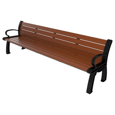 Ultrasite PB 8BROBFHER Heritage Outdoor Bench, 96 in L, Brown