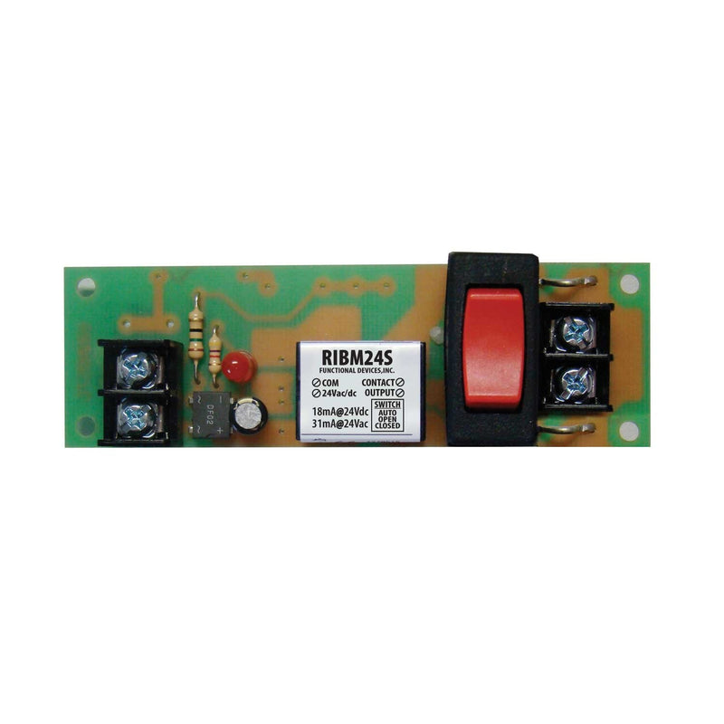 RIBM24S Functional Devices Pilot Relay 15 Amp SPST with Override