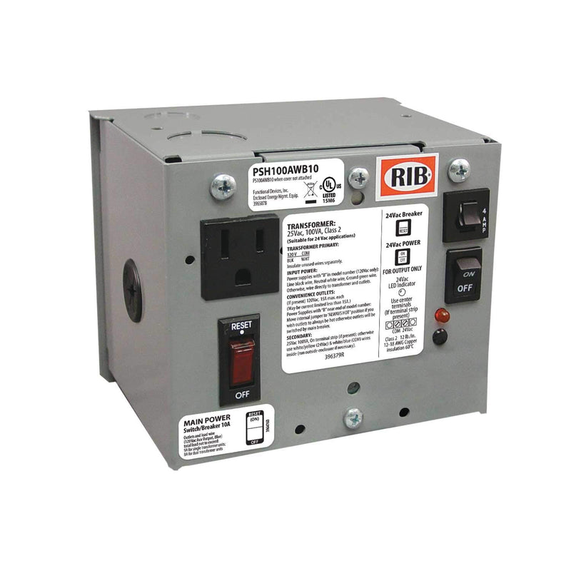 PSH100AWB10 Functional Devices-Rib Functional Devices Enclosed Circuit Breaker, 100A, 120V AC