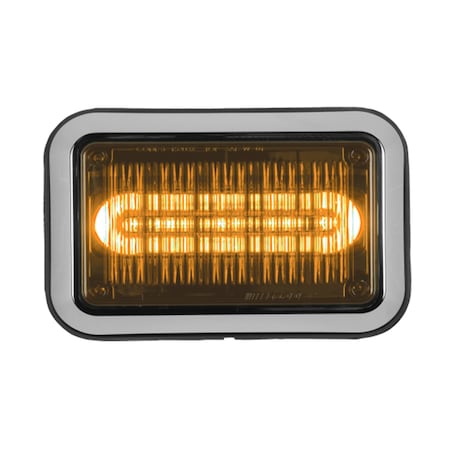 Code 3 4612ABZ-75 Perimeter Light, LED, Amber, Rect, 8-1/2 L