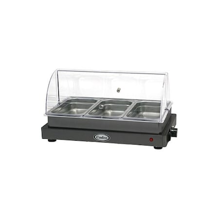 Cadco WTBS-3N-HD Buffet Server, SS, 3 Compartments/Wells