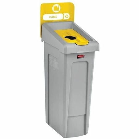 Rubbermaid Commercial 2185052 23 gal Rectangular Recycling Station, Flat with Top Opening, Silver Vein/Satin Aluminum, 1