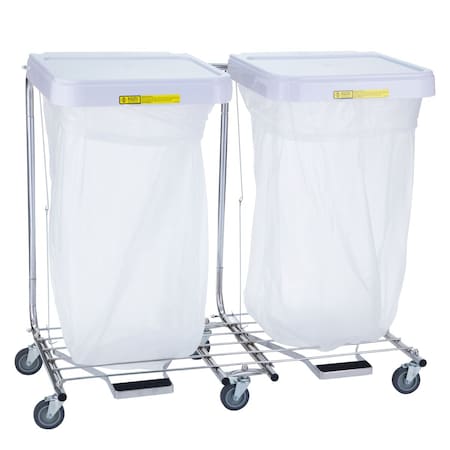 R&B Wire Products 694 Double Medium Duty Hamper with Foot Pedal, 35