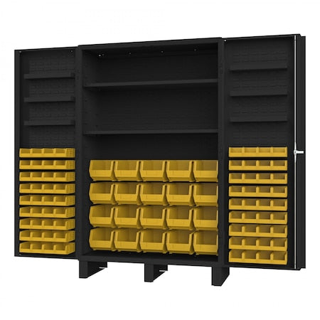 Durham MFG DCL48-842S6DS-08T Cabinet, 2 Shelves, 84 Yellow Bins
