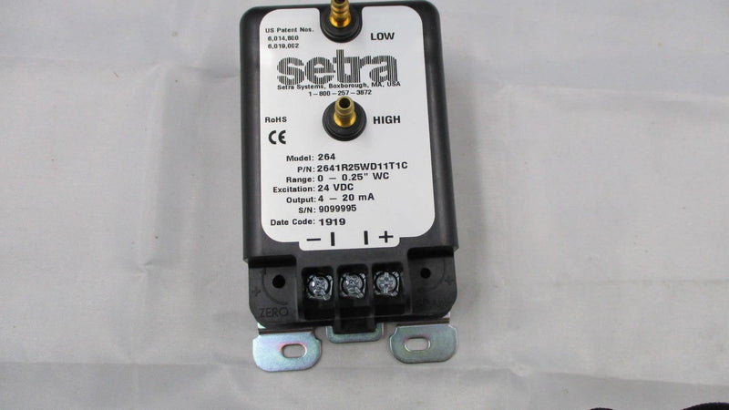 2641R25WD11T1C Setra Controls Terminal Strip for 0–0.25 in. Water Column 4–20 mA
