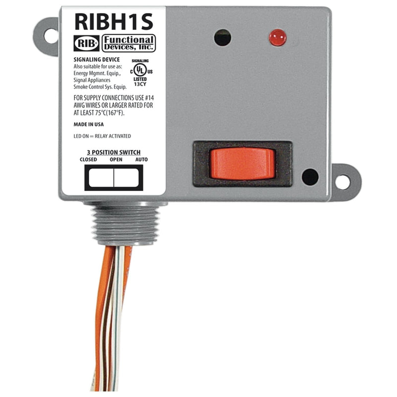 RIBH1S Functional Devices Pilot Relay, SPST-NO, with override