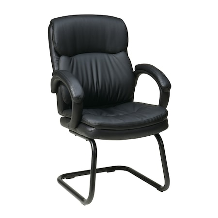 Office Star EC9235-EC3 EC Visitors Chair, Black Seat, Black Back, 24 1/2