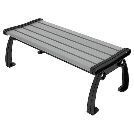 Ultrasite PB 4GRABFHERBAC Outdoor Bench, 48 in L, Gray