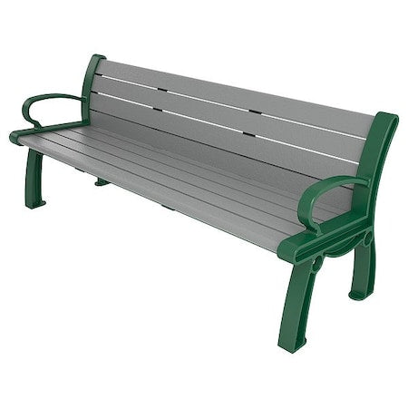 Ultrasite PB 6GRAGFHER Heritage Outdoor Bench, 72 in L, Gray