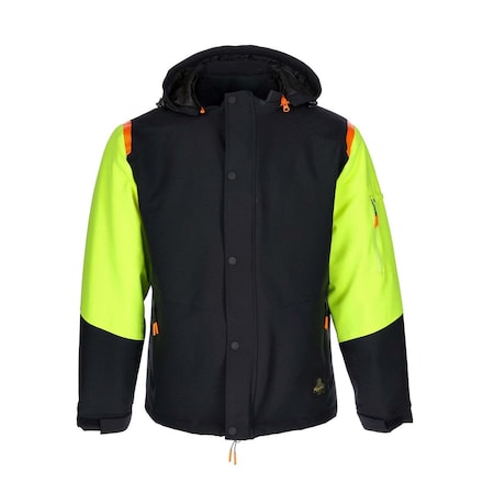 Refrigiwear 8300RBLM5XL Men's Insulated Jacket, Polyester Spandex, Black/Lime, 5XL