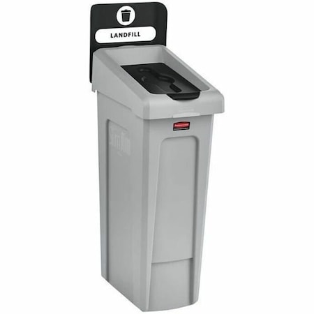 Rubbermaid Commercial 2185053 23 gal Rectangular Recycling Bin, Flat with Top Opening, Black, 1 Openings