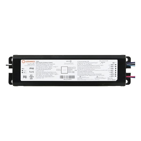 Ledvance LEDrv180UNV1250DIMAUX12P6NFC LEDDriver, NFC, 0-10V, 9-1/2 in-L, 1PK