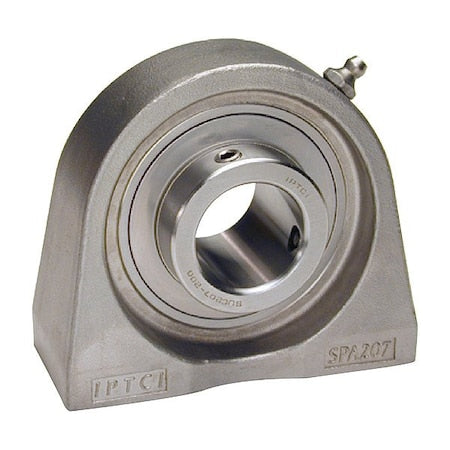 Iptci SUCSPA204-12 IP69K Pillow Block Bearing, Stainless Steel Housing Material, Set Screw, Ball, 3/4 in Dia, Stainless Steel