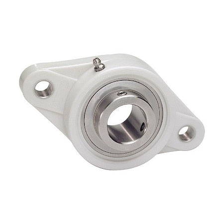 Iptci SUCTFL206-30MM 2 Holes, Flange Bracket Housing, Flange Mount Bearing, Radial Ball, 30 mm Dia, PBT Plastic, Set Screw