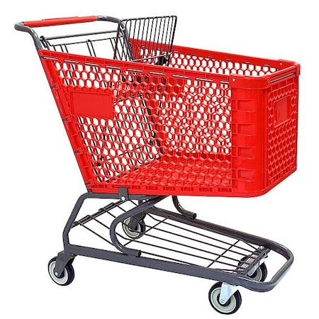 R.W. Rogers CO WMP-150L-RD Shopping Cart, Plastic, 38-in L, 22-in W