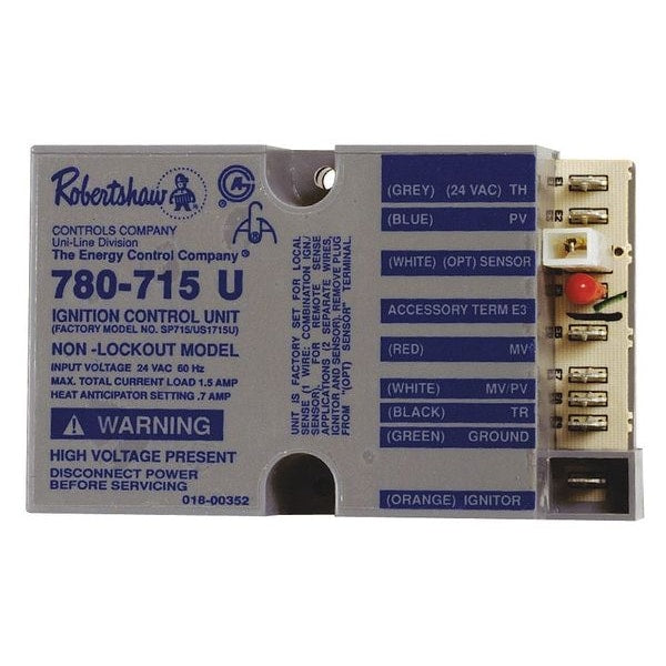 780-715 Robertshaw Nonlockout Ignition Control for Hot Surface Igniters