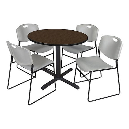 Cain TB36RNDNW44GY Breakroom Table and Chair Set