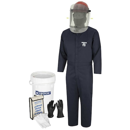 Oberon EV-BKT-4XL-12 Electric Vehicle Arc Flash and Shock Bucket Kits, 8 Cal, Navy, 4XL, Glove Size 12