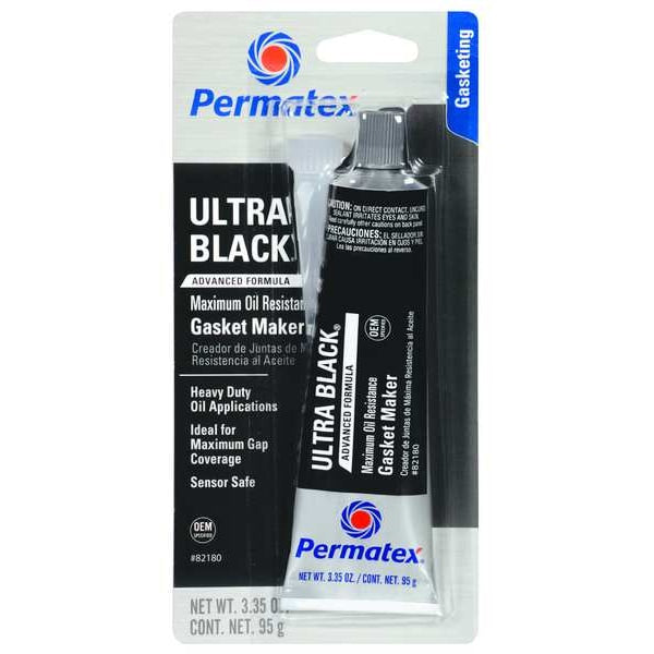 82180 Permatex Black RTV Silicone Gasket Maker (Ultra Black Max Oil), 3.35 oz tube