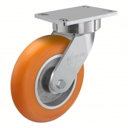 Albion 38AN08228S01 Plate Caster, Swivel, Polyurethane, 9 1/2