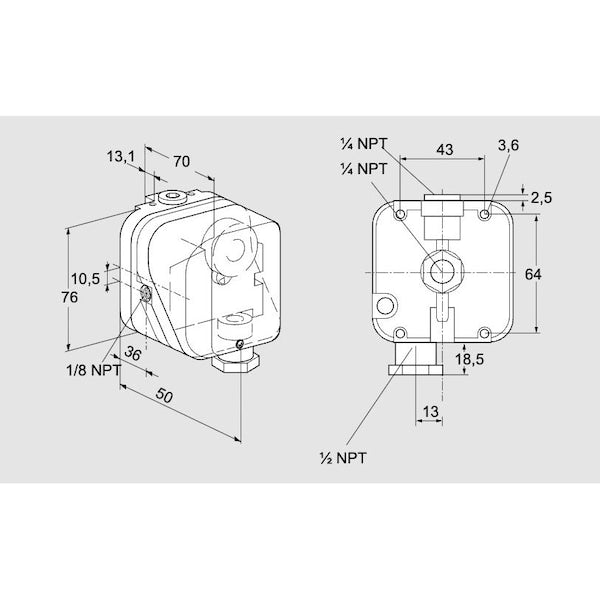 84447812 Honeywell Kromschroder DG 10 T Gas Pressure Switch for 0.4–4 in Wc