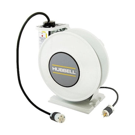Hubbell Wiring Device-Kellems HBLI35143C15 Extension Cord Reel, White, 35 ft, 14AWG
