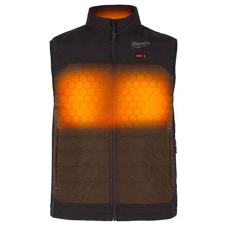 Milwaukee Tool M300N-213X Axis Heated Vest, Polyester, 2 to 8 hours Heating Time, 3 Heat Settings, Brown, 3XL