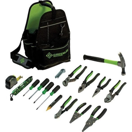 Greenlee 0159-17ELEC Electricians Tool Kit, 17 pcs., Caddy