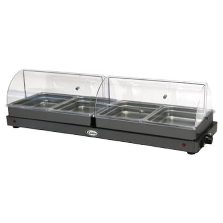 Cadco WTBS-4N-HD Buffet Server, SS, 4 Compartments/Wells