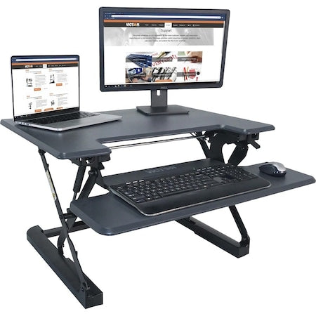 Victor Technology DCX710G Standing Desk Converter, 31 in W, Gray