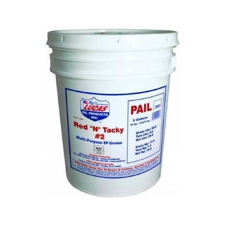 Lucas OIL 10027 Tacky Grease, 35 lb, Pail, Red