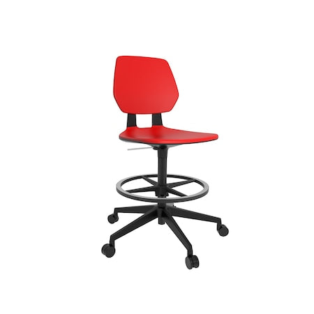 Safco 7827RD Task Chair, Red, Black, Polyurethane, Swivel