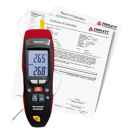 Triplett TMP70-NIST Thermometer, LCD, 2 in, Thermocouple