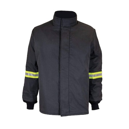 Oberon TCG140B-CT-ES-3XL Arc Flash Coat, 140 Cal, Ultra-Light, Includes Escape Strap, Black, 3XL