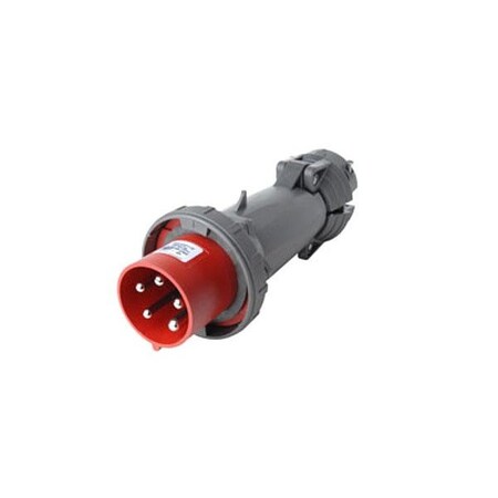 Pass & Seymour PS5100P7W Pin And Sleeve Plugs, 100 A, 277/480V AC, Three Phase, 4 Pole, Style 2 Grounding, Red
