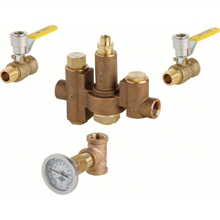 Chicago Faucet 132-LFSTABNF Thermostatic Mixing Valve - Ball - Gauge