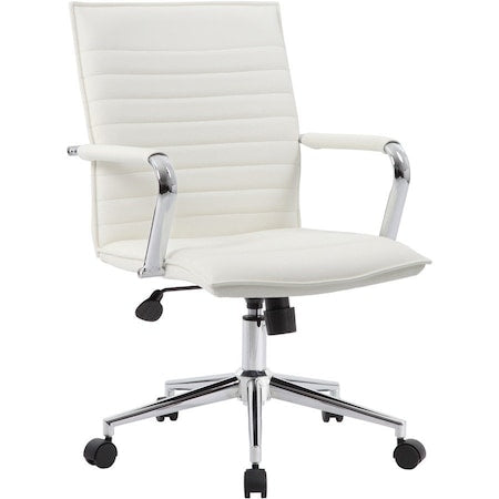 Boss Office Products B9533C-WT Office Chair, 38 1/2 in H, Silver