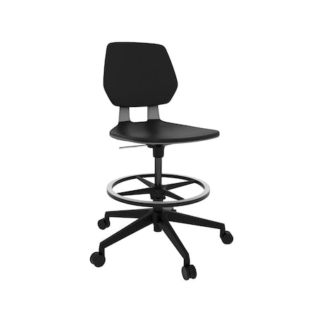 Safco 7827BL Task Chair, Black, Black, Polyurethane, Swivel